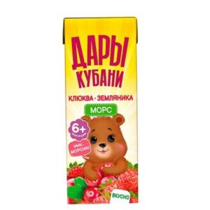 Дары Кубани морс клюква-земняника 0,2л