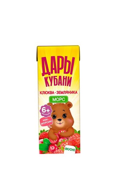 Дары Кубани морс клюква-земняника 0,2л