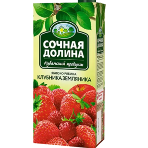 Сочная долина сок Яблоко,рябина,клубника,земляника 1,93л