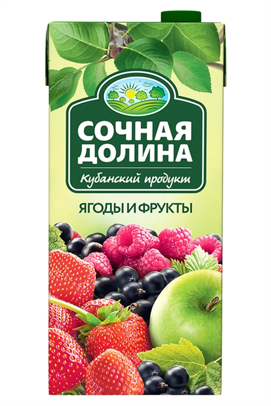 Сочная долина сок Ягоды и фрукты 0,95л