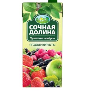 Сочная долина сок Ягоды и фрукты 0,95л