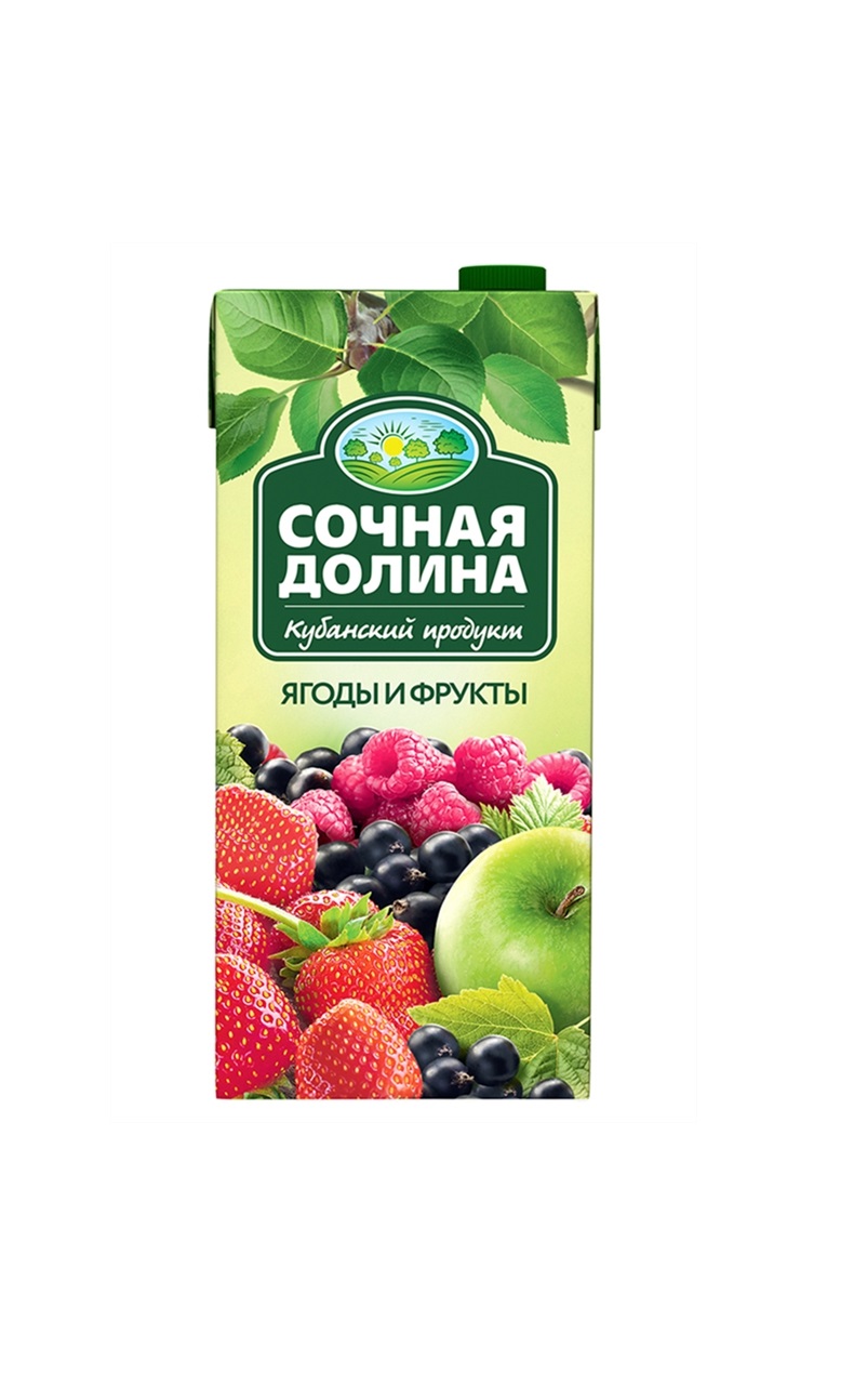 Сочная долина сок Ягоды и фрукты 0,95л