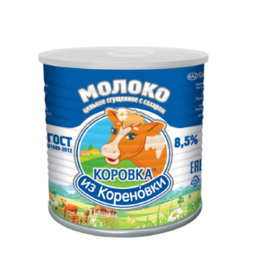БЗМЖ Молоко цель. сгущенное с сахаром 360гр Кореновское+крышка