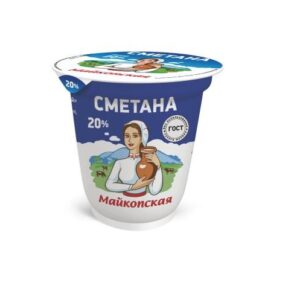 БЗМЖ Сметана 20% 300г стакан Майкопская