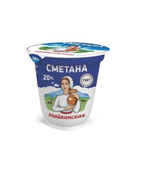 БЗМЖ Сметана 20% 300г стакан Майкопская
