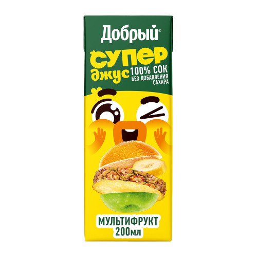 Добрый сок Супер Джус мультифрукт 0,2л
