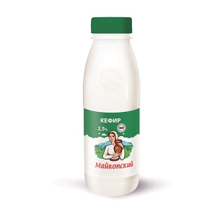 БЗМЖ Кефир 2,5% 400г бутылка Майкопский