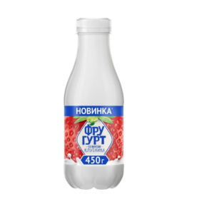 БЗМЖ Фругурт Напиток кисломолочный клубника 450гр