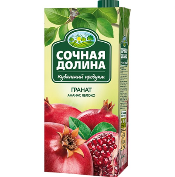 Сочная долина сок Гранатананасяблоко 0,95л