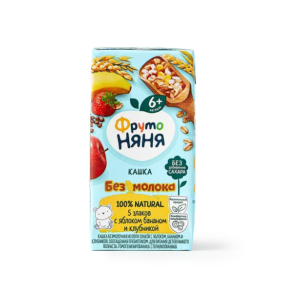Фруто Няня каша безмолочная 5злаков яблоко/банан/клубника 200гр