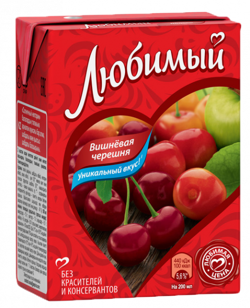 Любимый сок Вишневая черешня 0,2л