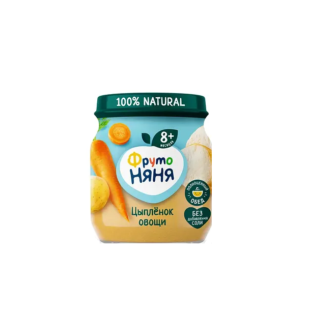 Фруто Няня пюре из цыпленка с рисом и овощами 100г