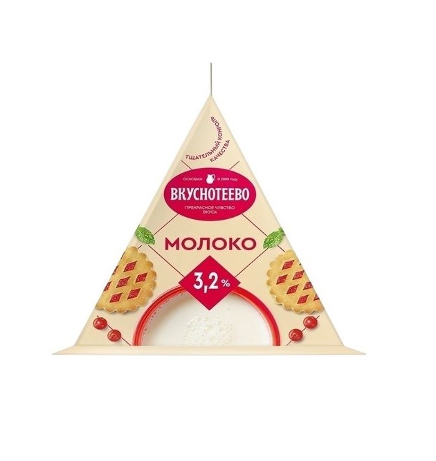 БЗМЖ Молоко 3,2% 200мл Вкуснотеево
