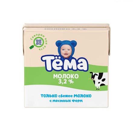 БЗМЖ Молоко Тема стер. детское 3,2% 0,5л