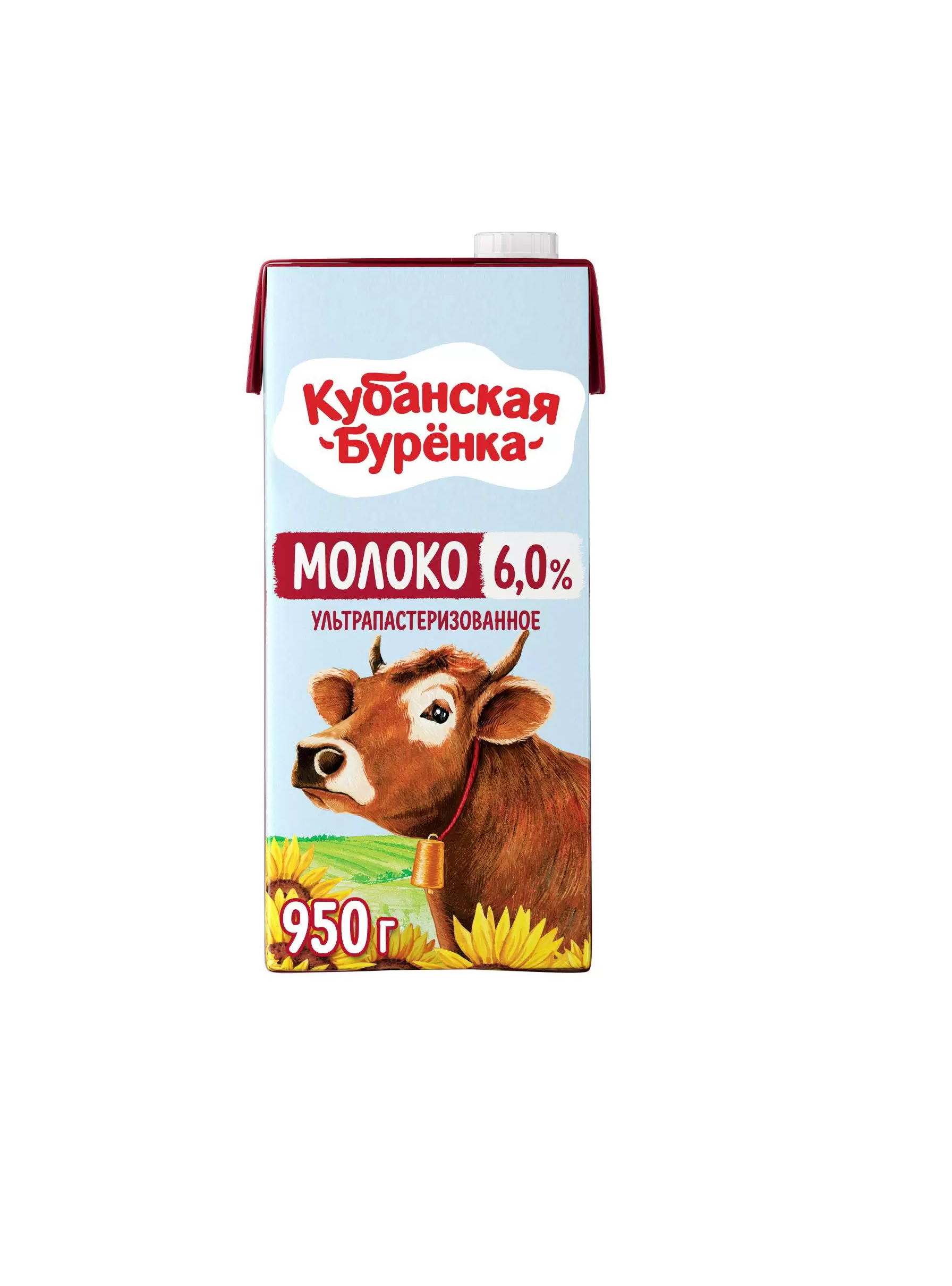 БЗМЖ Молоко 6% 950г Кубанская Буренка