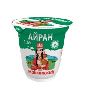 БЗМЖ Айран 1,5% 300гр стакан Майкопский
