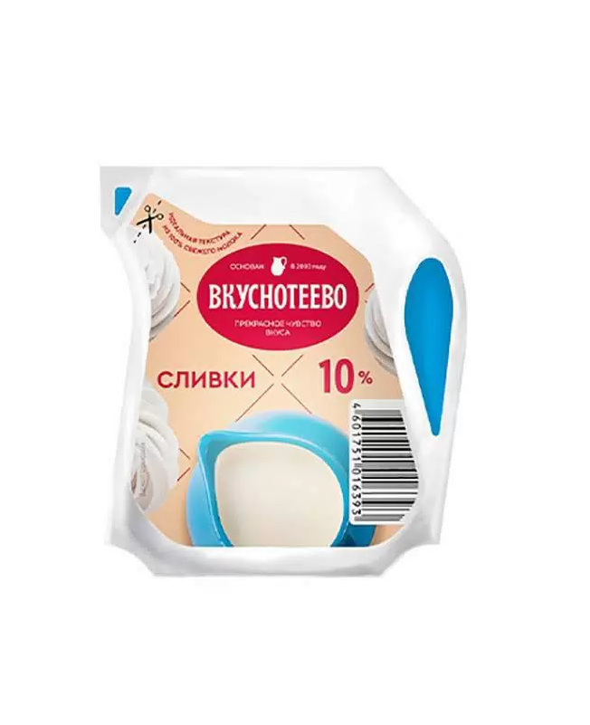 БЗМЖ Сливки 10% 125г Вкуснотеево