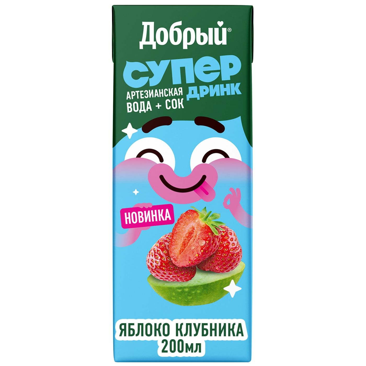 Добрый супер дринк сок яблоко/клубника 0,2л
