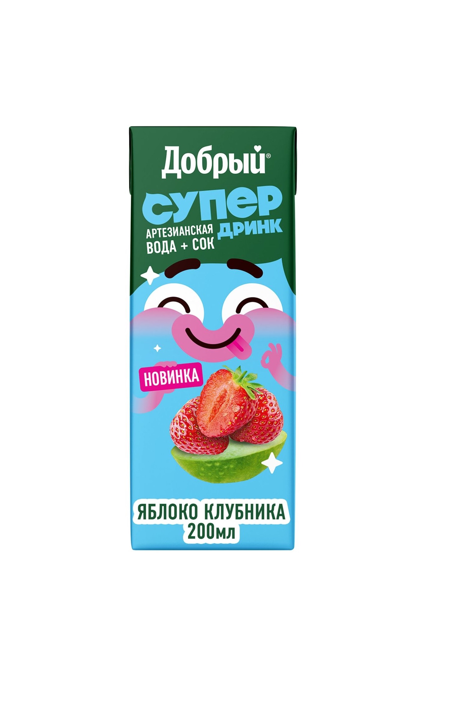 Добрый супер дринк сок яблоко/клубника 0,2л
