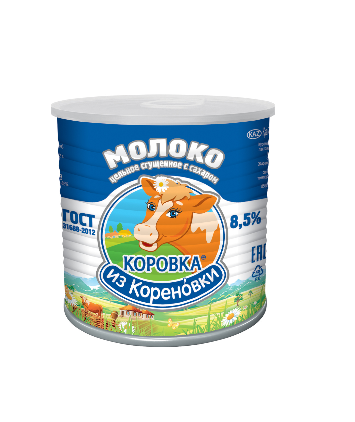 БЗМЖ Молоко цель. сгущенное с сахаром ж/б 360гр Кореновское+крышка