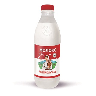 БЗМЖ Молоко 3,2% пастер. 900г бутылка Майкопское