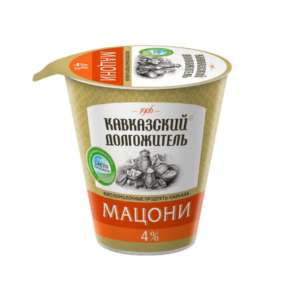 БЗМЖ Мацони 4% 300г стакан Кавказский долгожитель