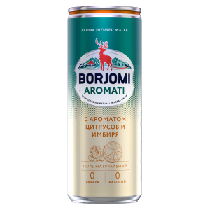 Боржоми цитрус-имбирь вода 0,33л ж/б
