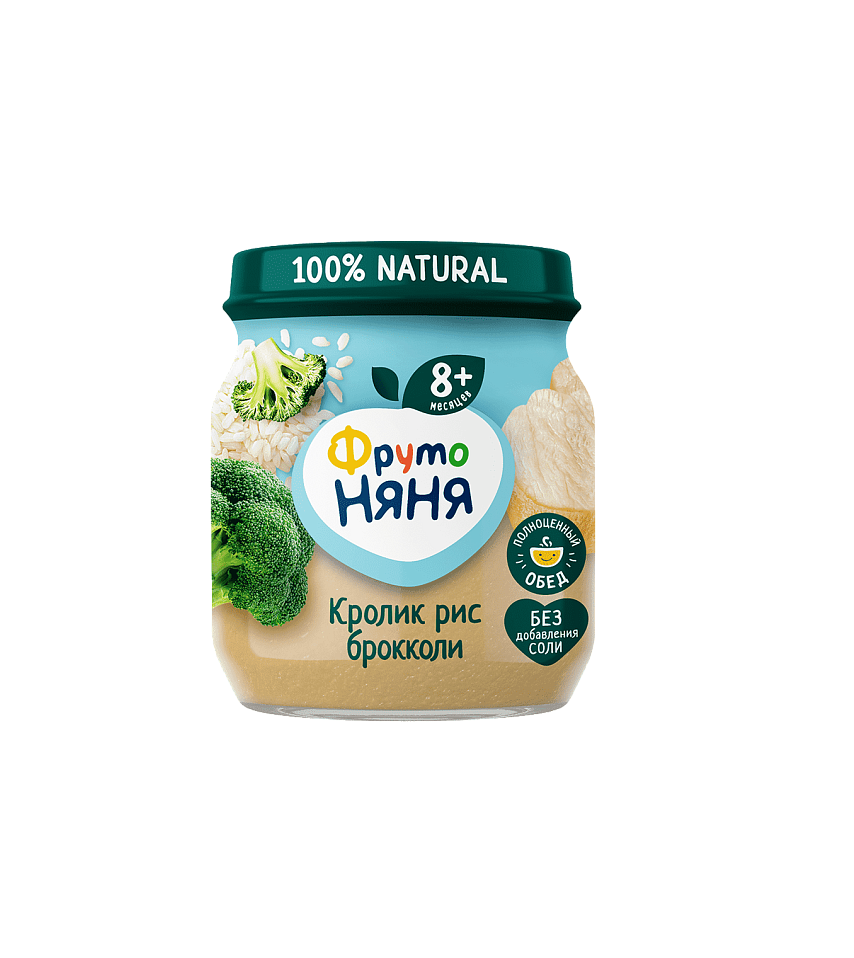 Фруто Няня пюре крол/рис/брокк. 100г