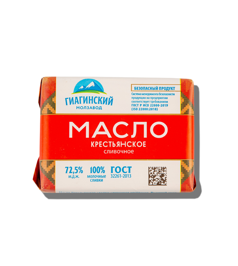 БЗМЖ Масло сливочное крестьянское 170гр Гиагинский молзавод