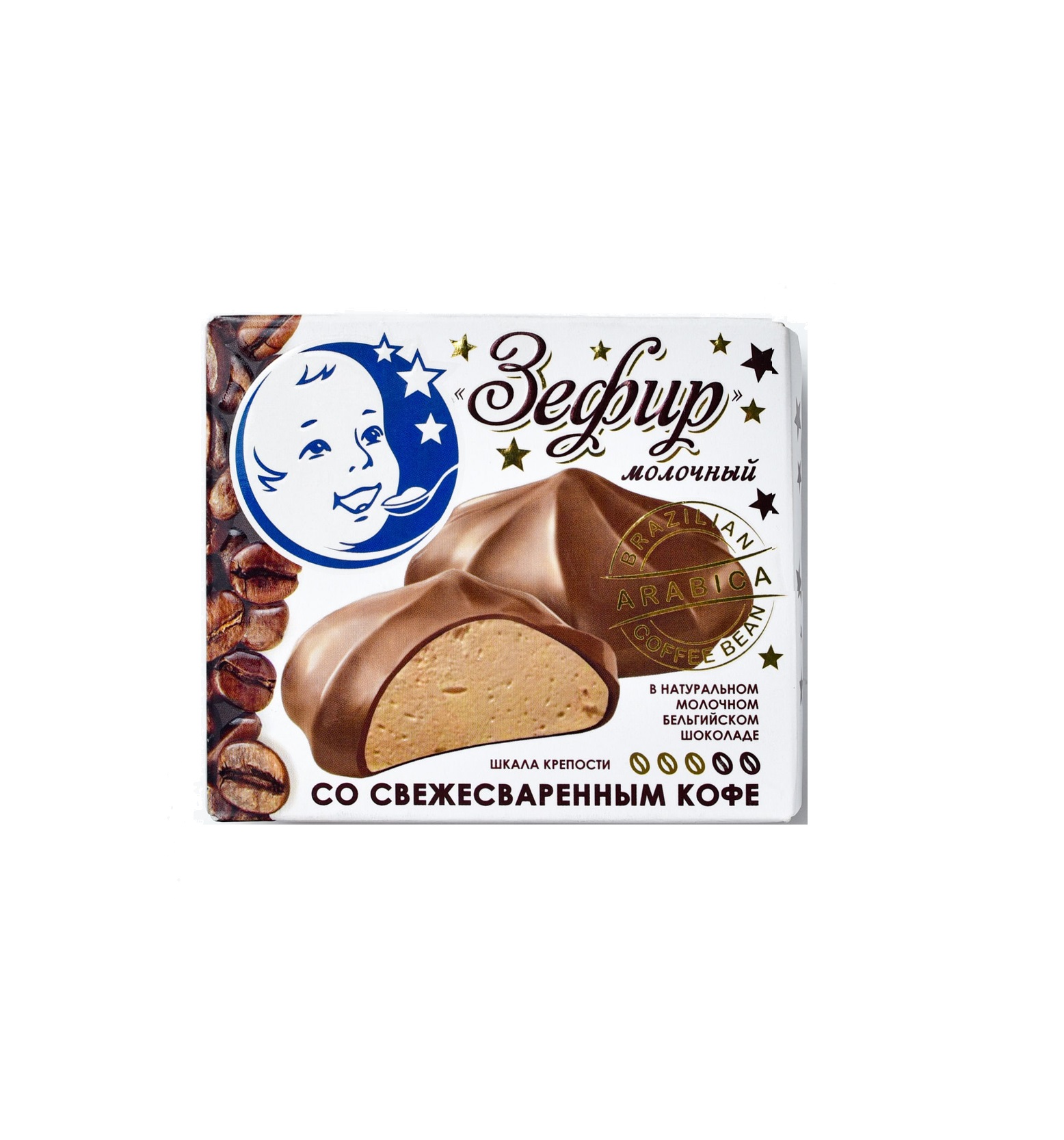 Зефир Кофе в молочном бельг.шок-де 60гр Пастухова