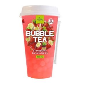 Aziano Bubble tea клубника  и джус болы банан напиток ба  450мл пб
