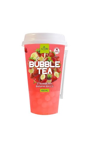 Aziano Bubble tea клубника и джус болы банан напиток ба 450мл пб