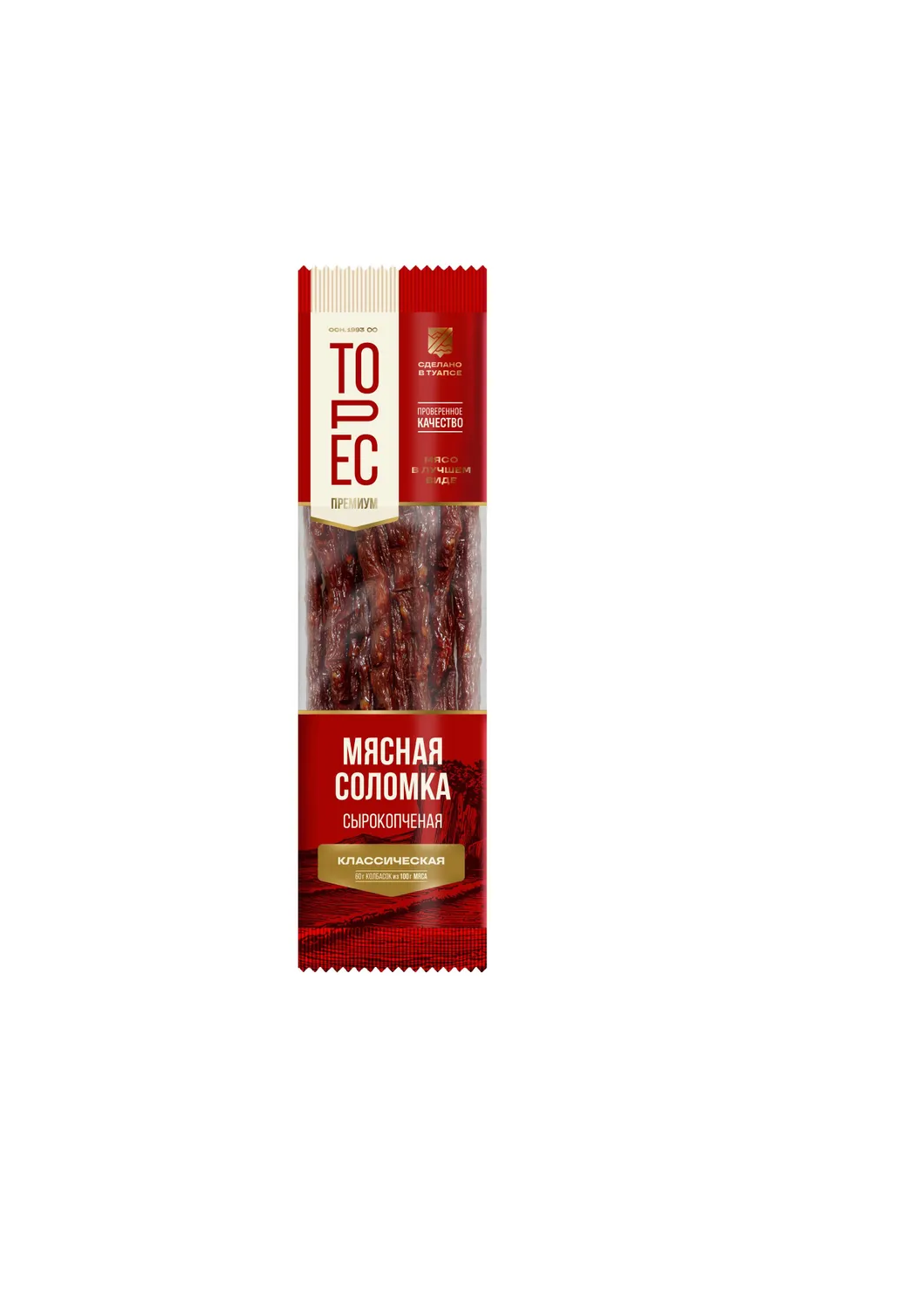 Мясная соломка с/к Том ям 60гр Торес