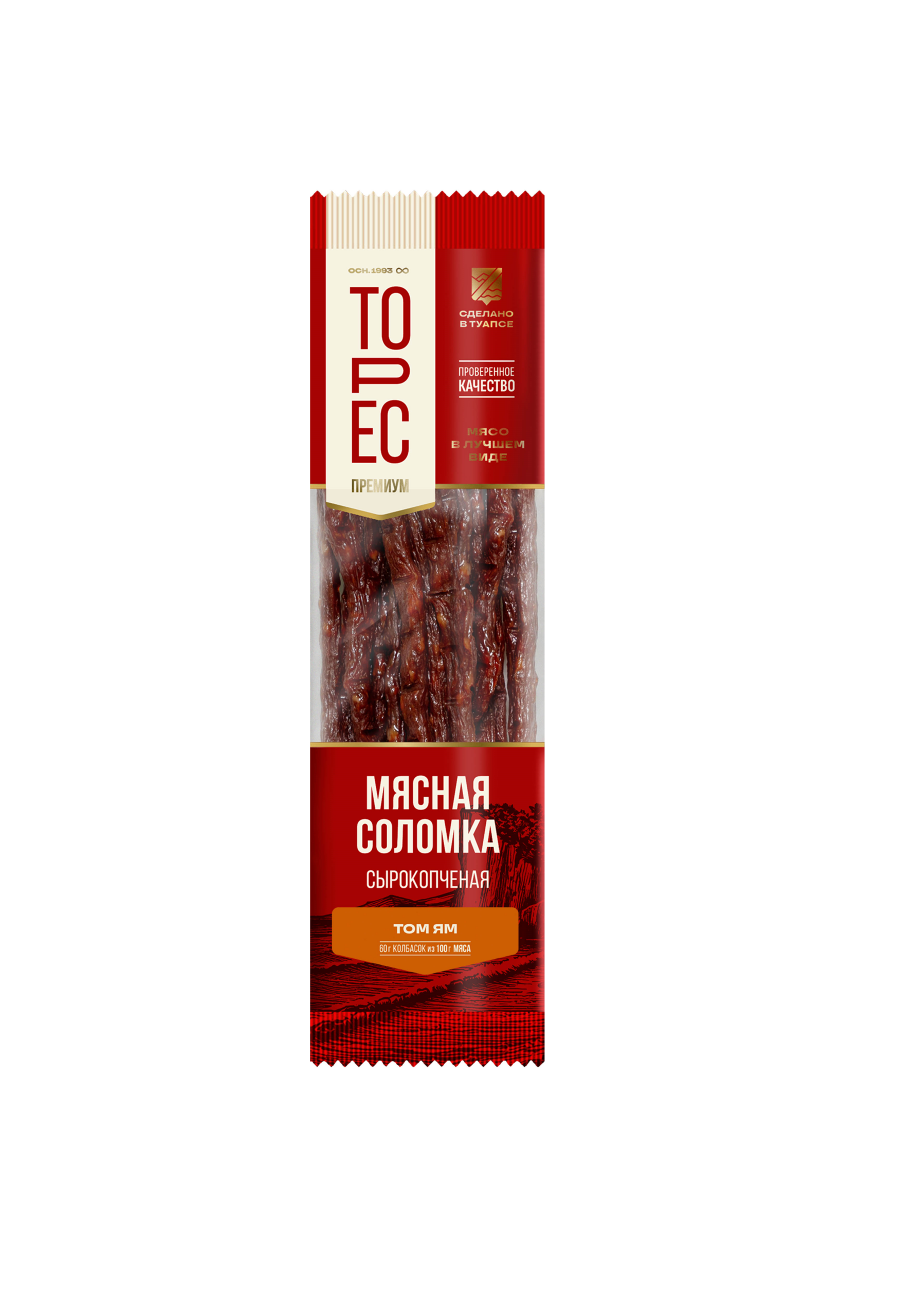Мясная соломка с/к Том ям 60гр Торес