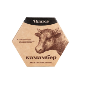 БЗМЖ Сыр Камамбер с белой плесенью 125гр Ипатов