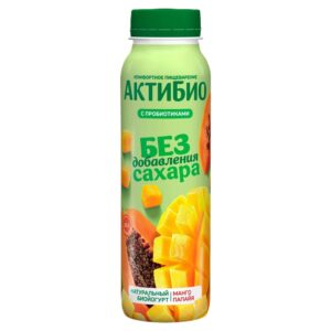 БЗМЖ АктиБио йогурт манго-папайя без сахара 260гр