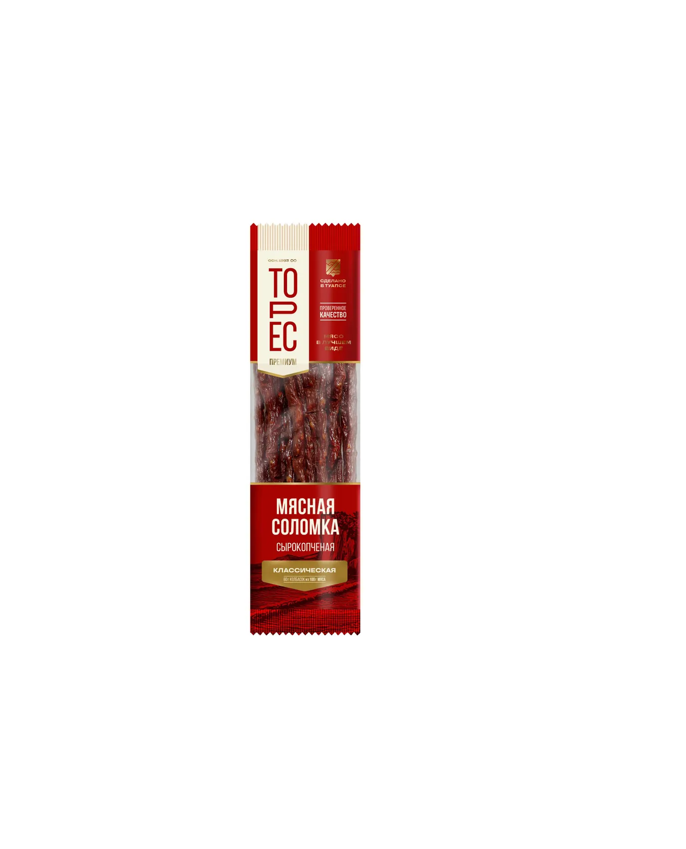 Мясная соломка с/к Классическая 60гр Торес