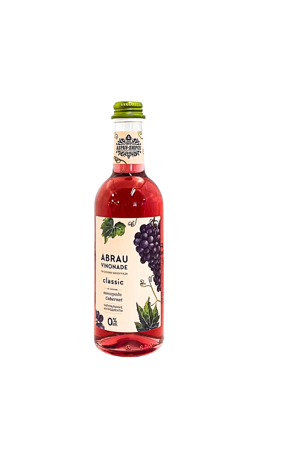ABRAU VINONAD напиток ба газир. со вкусом винограда Каберне Зеро 0,375л сб